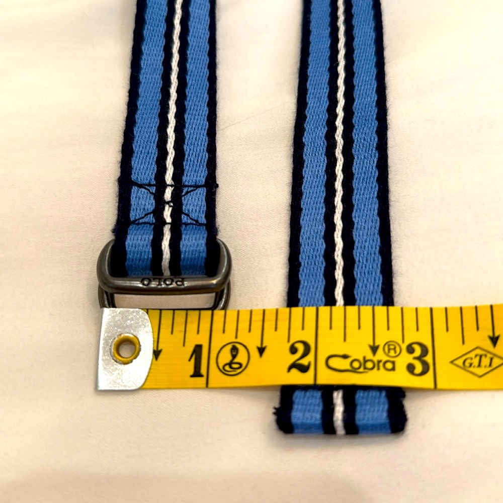 Polo Ralph Lauren boys blue and white canvas belt. size S. - Picture 6 of 7